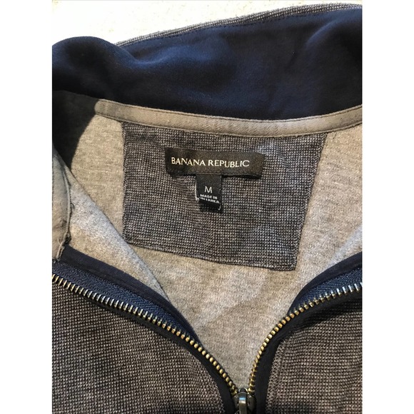 Banana Republic Men's Medium Long Sleeve Zip Up Pull Over Sweater - Picture 4 of 13